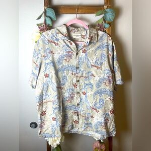 Caribbean Silk Blend Men’s Shirt Size XL EUC -Silk, Cotton, Rayon Blend